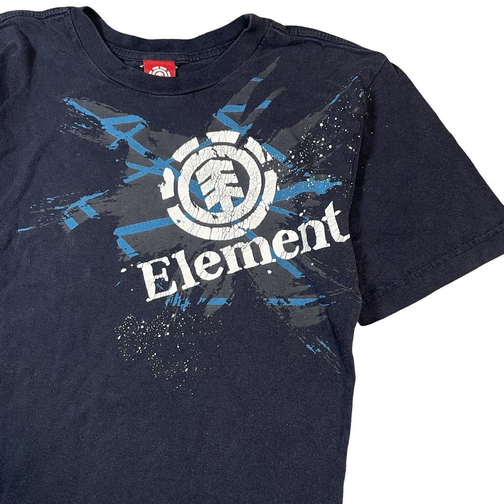 Element‎ Skateboarding Shirt Mens M Vtg Y2k  Streetwear Graphic Black Faded